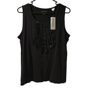 by Chico's Matte Shine Tank Black Womens size 2 Large 12-14 NEW‎ NWT